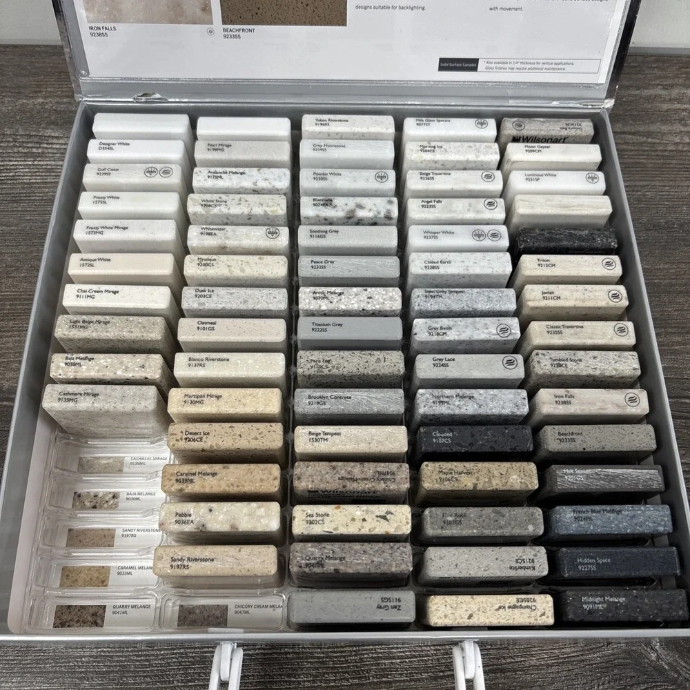 Wilsonart Solid Surface Sample Kit Box Of‎ 69 2x2 Tiles Multicolor